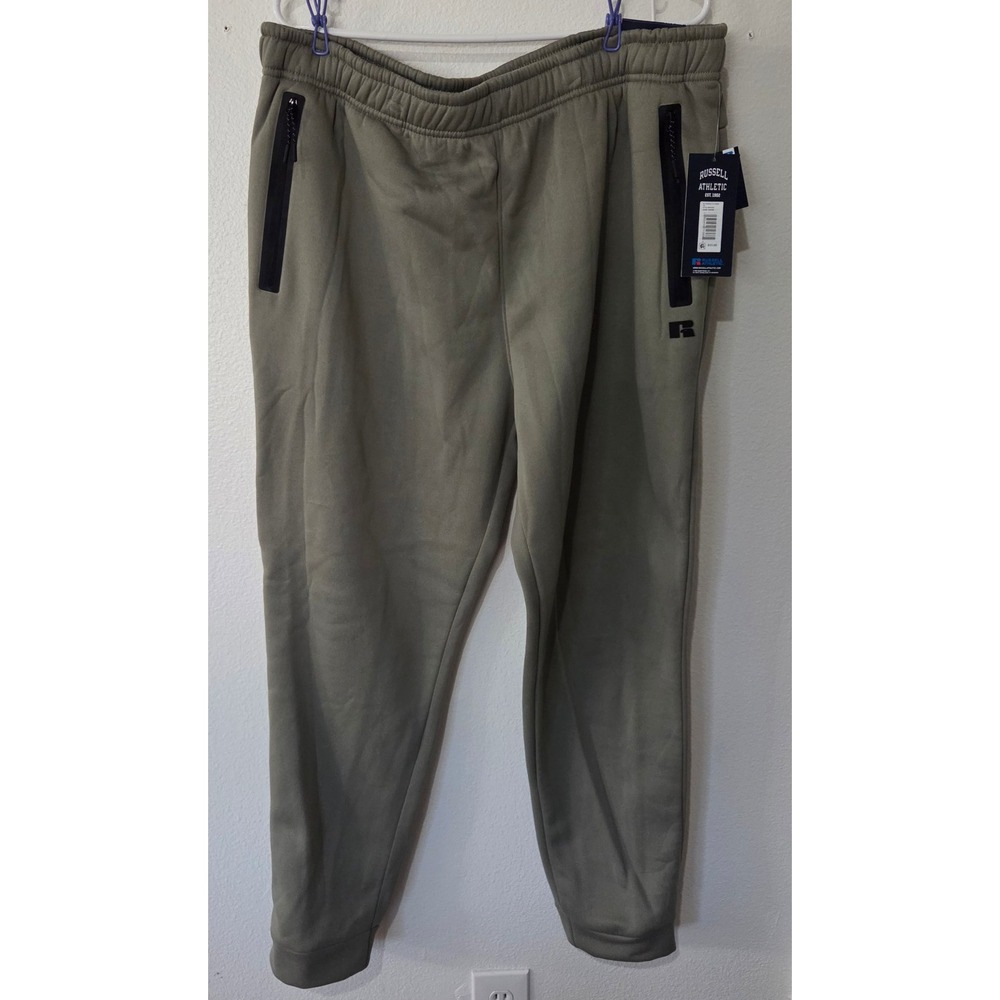 Russell Athletic Joggers Olive Green Essential Fleece Performance Pants XXL NWT